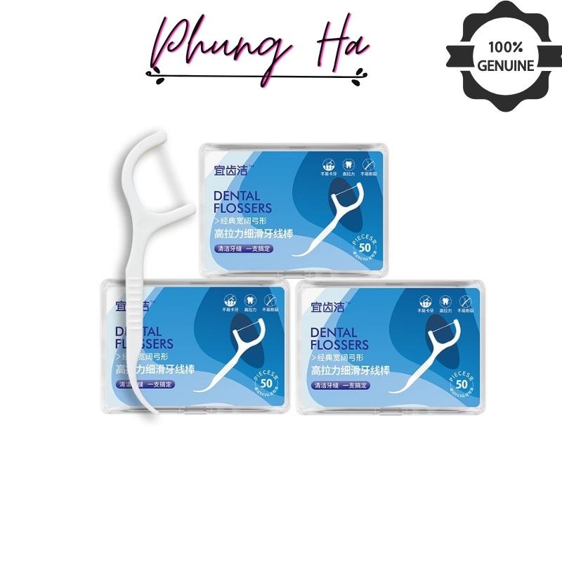 HỘP TĂM CHỈ NHA KHOA CAO CẤP 50 CHIẾC VỚI SỢI MẢNH, VỆ SINH RĂNG MIỆNG DỄ DÀNG