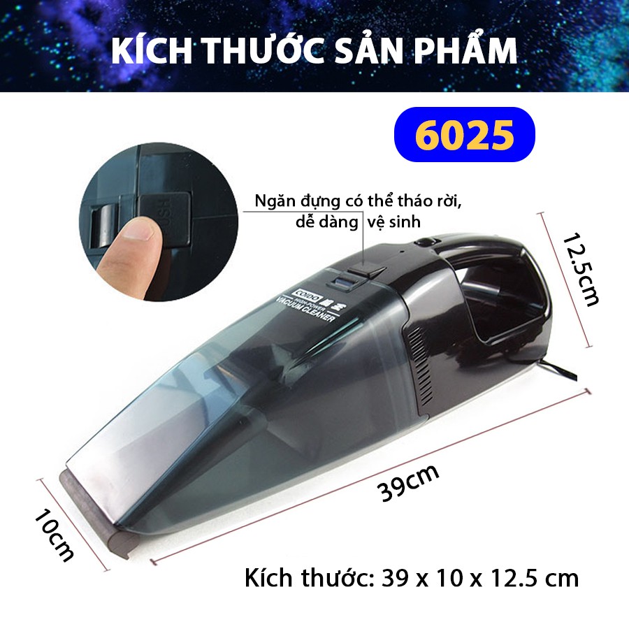 Máy Hút Bụi Ô Tô, Nhà Cửa Vacuum Cleaner Coido 6025