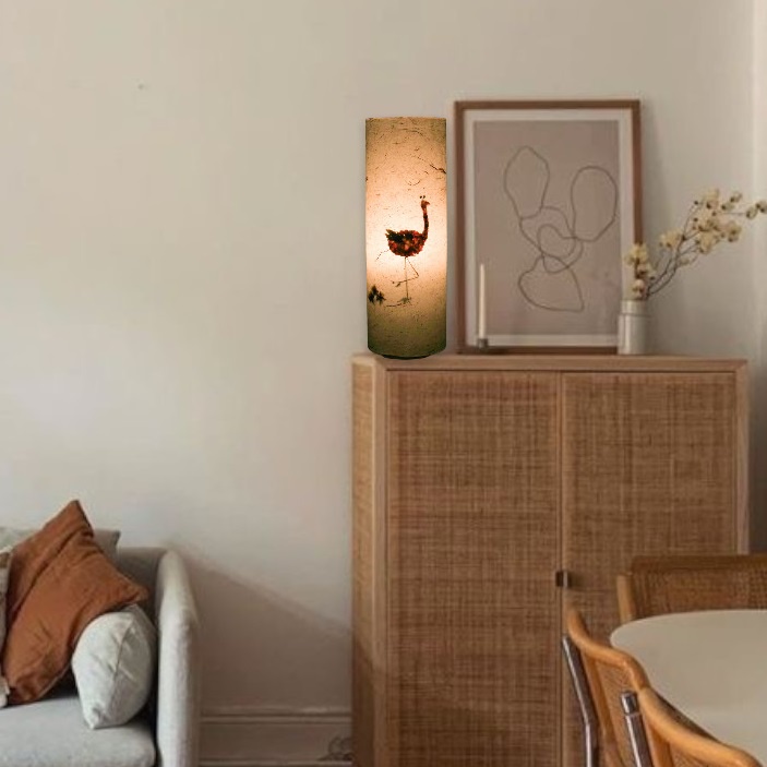 Đèn Bàn Trang Trí Phòng Chất Liệu Giấy Dó Xếp Hoa Khô Hình Chim Hồng Hạc, Đồ Trang Trí Nội Thất HL Lighitng