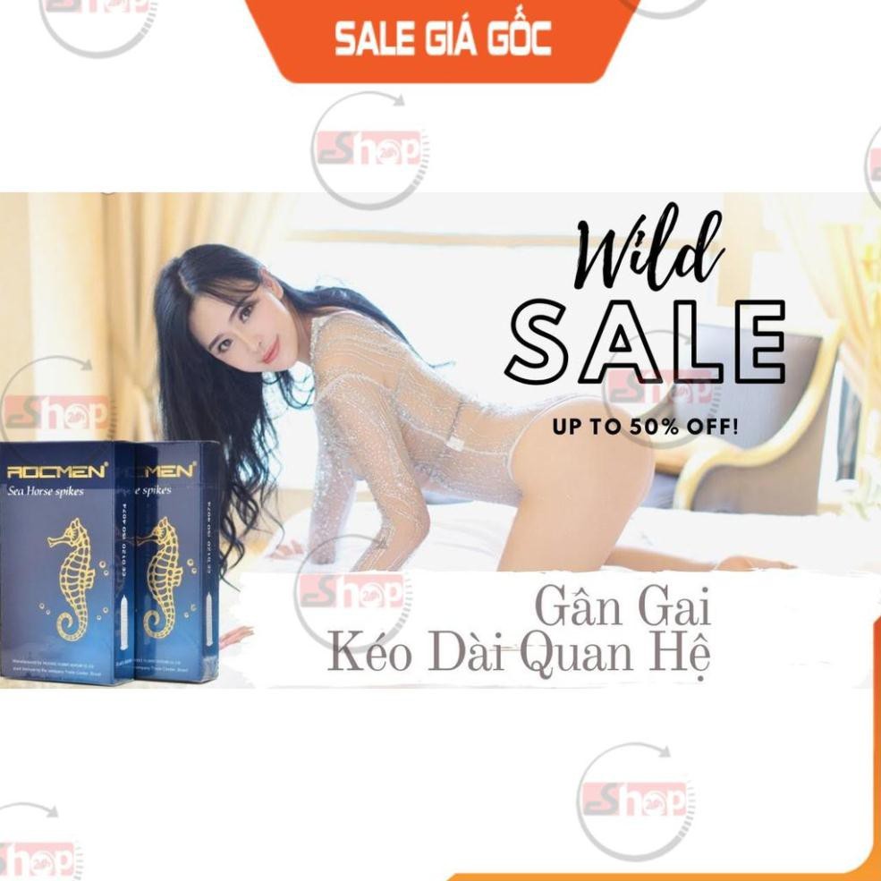 Bao Cao Su Gai Gân Tăng Khoái Cảm Rocmen Cá ngựa xanh - Hộp 10 chiếc