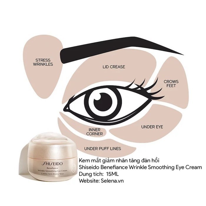 Kem mắt giảm nhăn tăng đàn hồi Shiseido Benefiance Wrinkle Smoothing Eye Cream 15ML