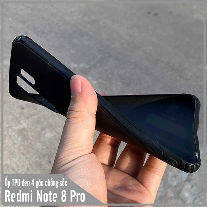 Ốp lưng cho Xiaomi Redmi Note 8 Pro nhựa dẻo TPU Đen 4 gốc chống sốc