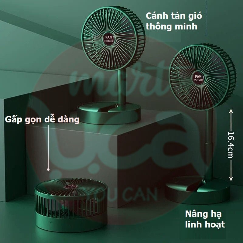 Quạt Tích Điện Mini 3 Chế Độ Để Bàn Cao Cấp