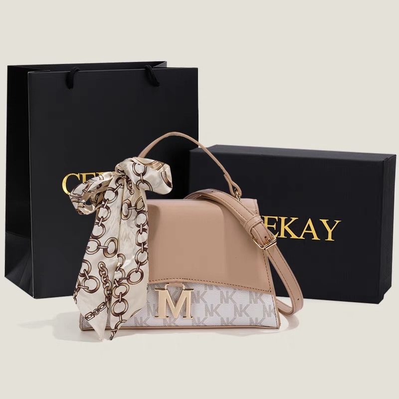 Túi Xách Nữ CEEKAY Hoạ Tiết Thổ Cẩm Có Quai Cầm Kèm Khăn Lụa Full Box