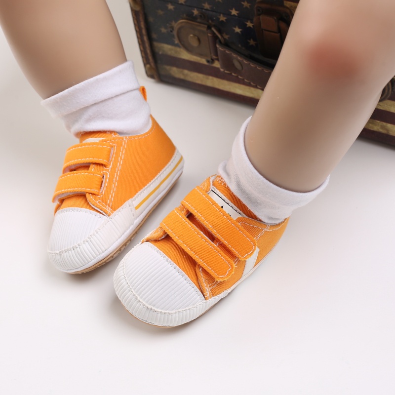 Giày Vải Canvas Đế Cao Su Buộc Dây Cho Bé Sơ Sinh 0-18 Tháng Tuổi