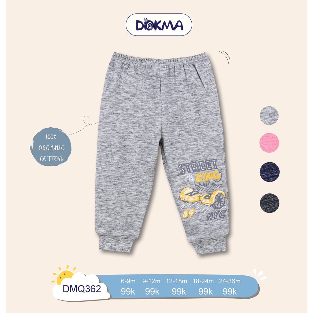 DMQ362 Quần dài bo ống Dokma vải cotton dày vừa (9-36M)