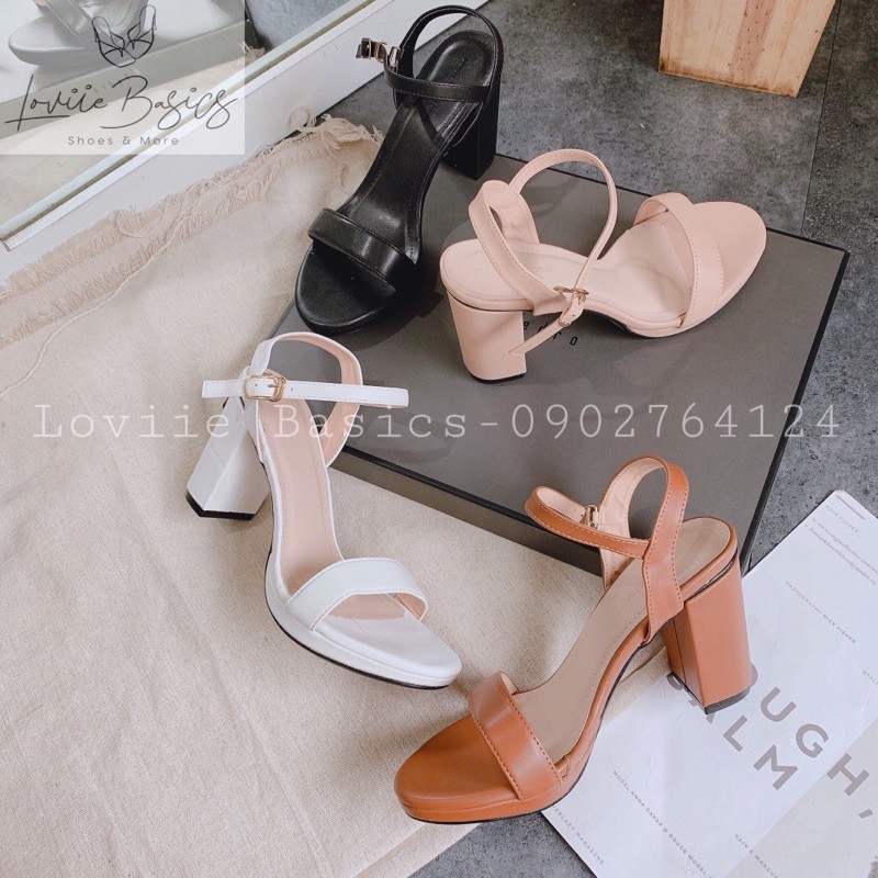 SANDAL NỮ CAO GÓT LOVIIE BASICS - SANDAL CAO GÓT 9 PHÂN ĐẾ ĐÚP - GIÀY CAO GÓT 9 PHÂN ĐẾ ĐÚP GÓT VUÔNG 9CM - G200724