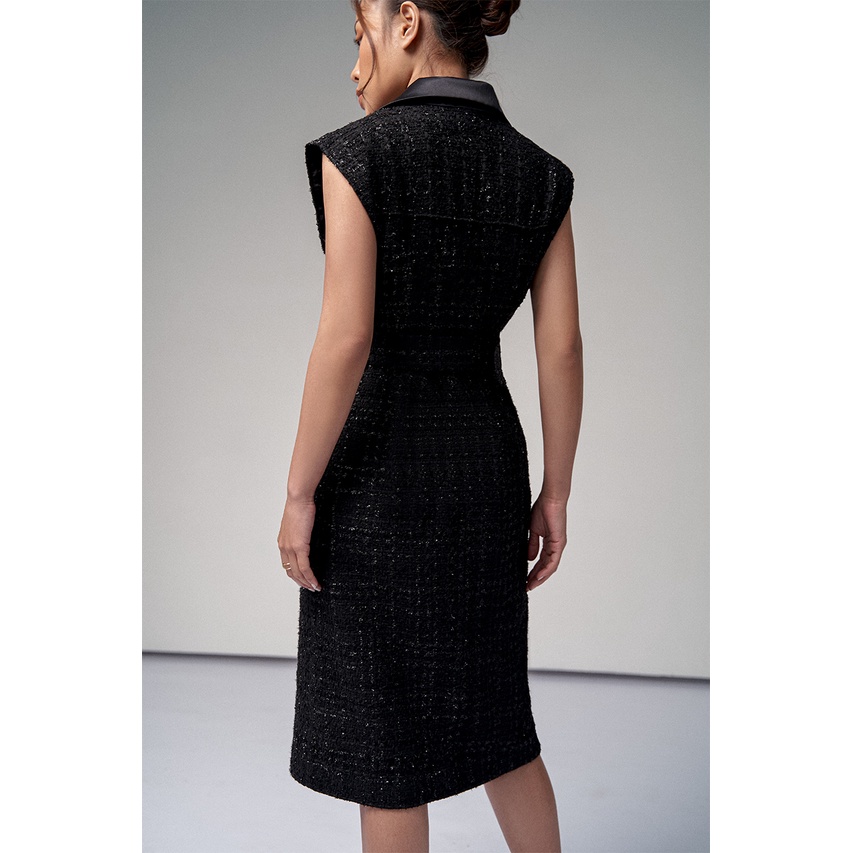 Váy tweed sát nách đính cúc 2NDDATE DR064