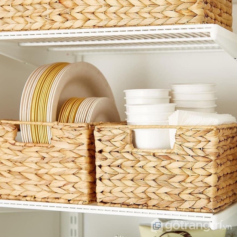 Bộ 3 khay lục bình ⚡ DEAL SỐC ⚡ Combo 3 giỏ lục bình dùng decor phòng, sọt đựng quần áo, sách
