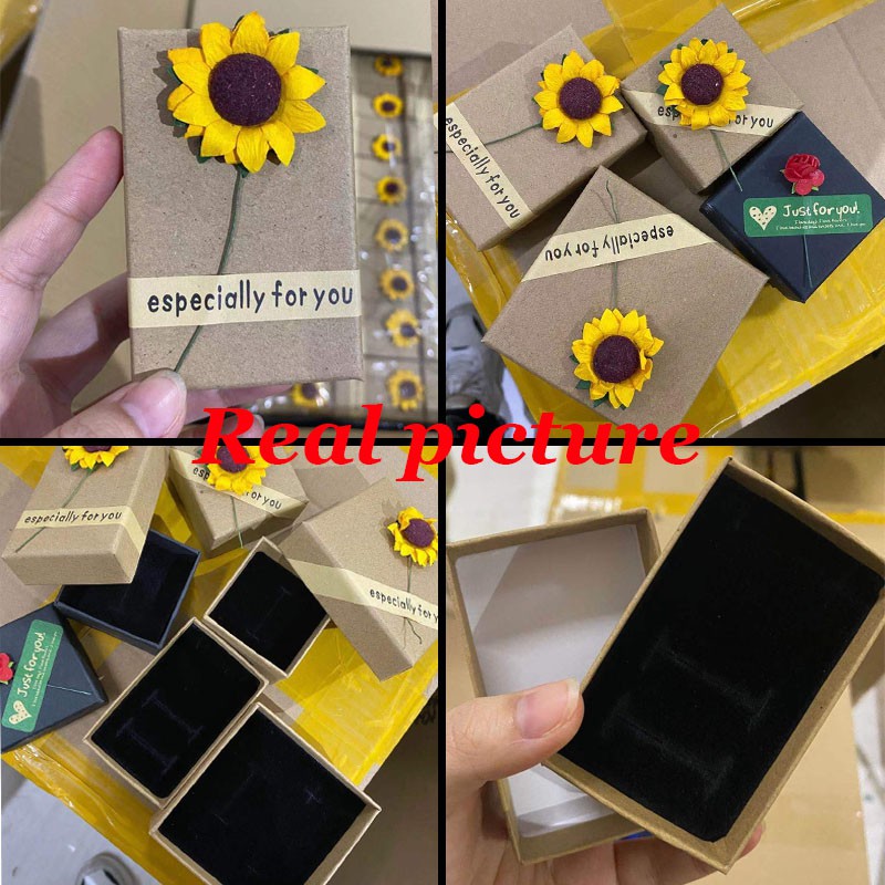 Hộp Giấy Kraft Đựng Trang Sức / Hoa Hồng / Hoa Hồng / Hoa Hồng Làm Quà Tặng Giáng Sinh Mới