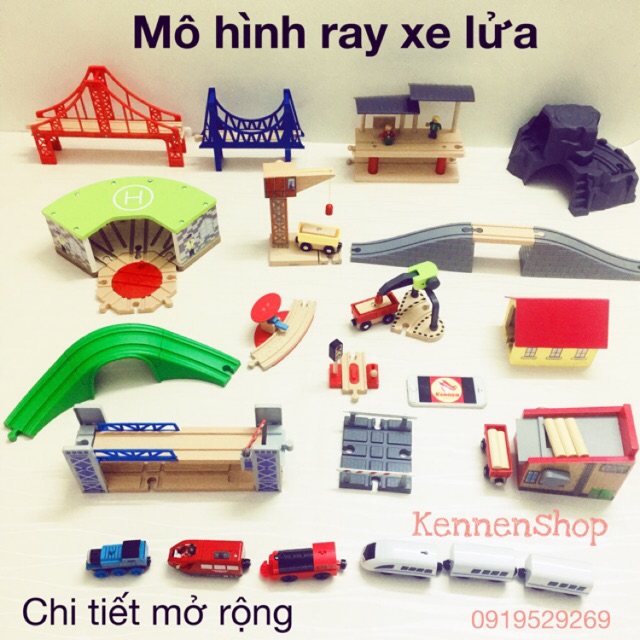 Xe lửa chạy pin và các chi tiết mở rộng cho mô hình gỗ