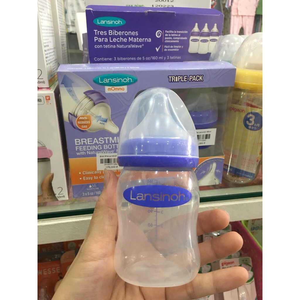 Bình sữa Núm ti Lansinoh 160-240ml- núm ti size S M F
