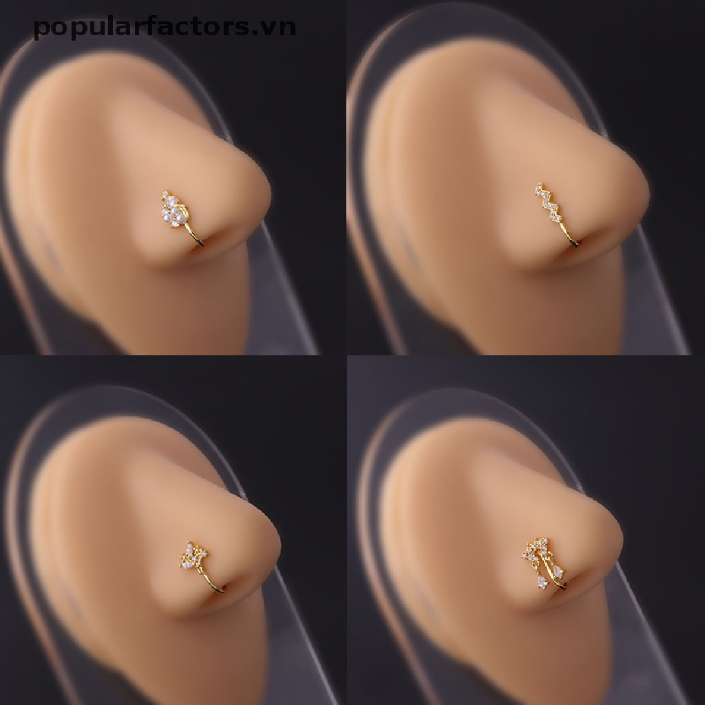 Khuyên mũi giả dạng kẹp bằng thép không gỉ