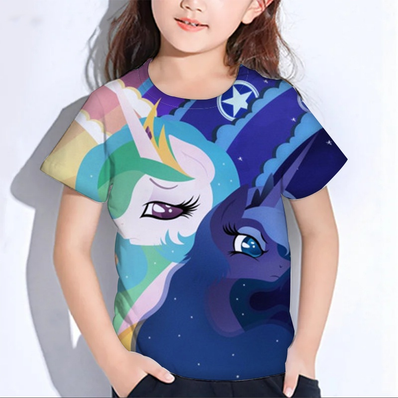 Áo Thun Tay Ngắn In Hình Ngựa Pony Thời Trang Cho Bé