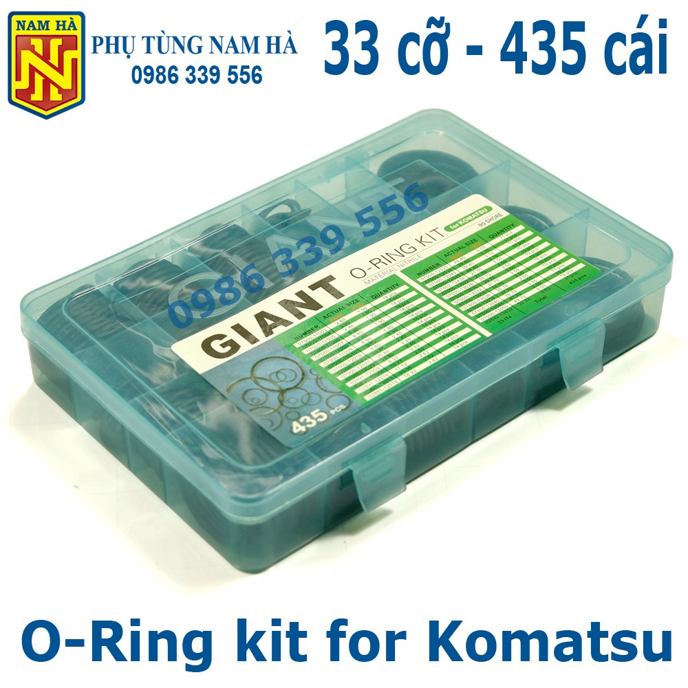 [FreeShip TOÀN QUỐC] Hộp gioăng sim cao su o ring kit cho Komatsu 435 cái 33 cỡ