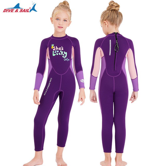 Đồ bơi bé gái full body giữ nhiệt chất liệu cao su Neoprene 2.5mm