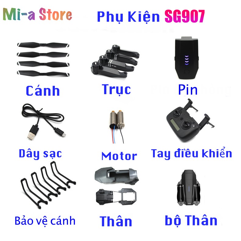 Phụ kiện flycam SG907 motor cánh thân vỏ