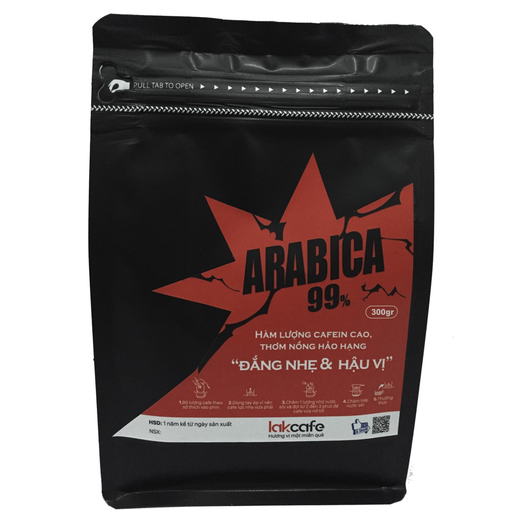 [Tặng 2 Phin Du Lịch] 300gr Cafe Bột Arabica Nguyên Chất - Lakcafe Với Bí Quyết Nông Dân Dak Nông - Thơm Nồng & Hậu Vị | BigBuy360 - bigbuy360.vn