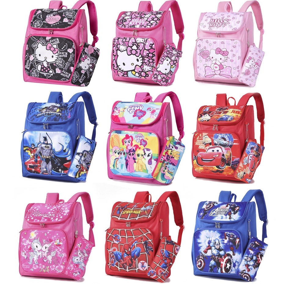 Balo Hello Kitty Màu Hồng Dễ Thương - Balo Đi Học Cho Bé