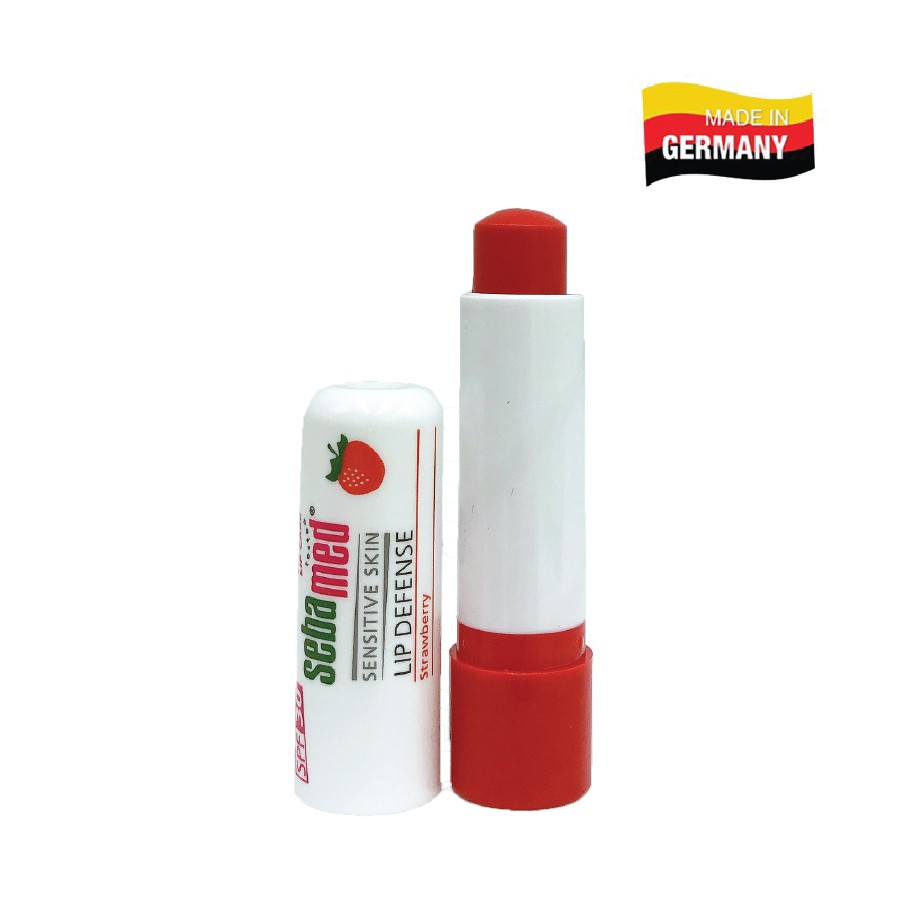 Son dưỡng bảo vệ, chống khô và chống nứt môi hương dâu Sebamed Sensitive Skin Lip Defense Strawberry (4.8g)