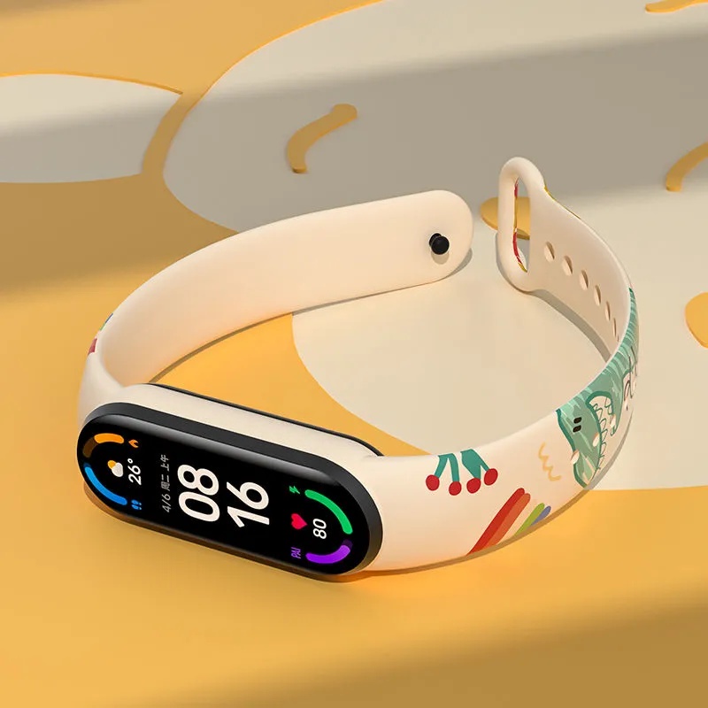 Dây Đeo Họa Tiết Dễ Thương Cho Đồng Hồ Thông Minh Mi Band 7/6/5/Mi Band 4/3