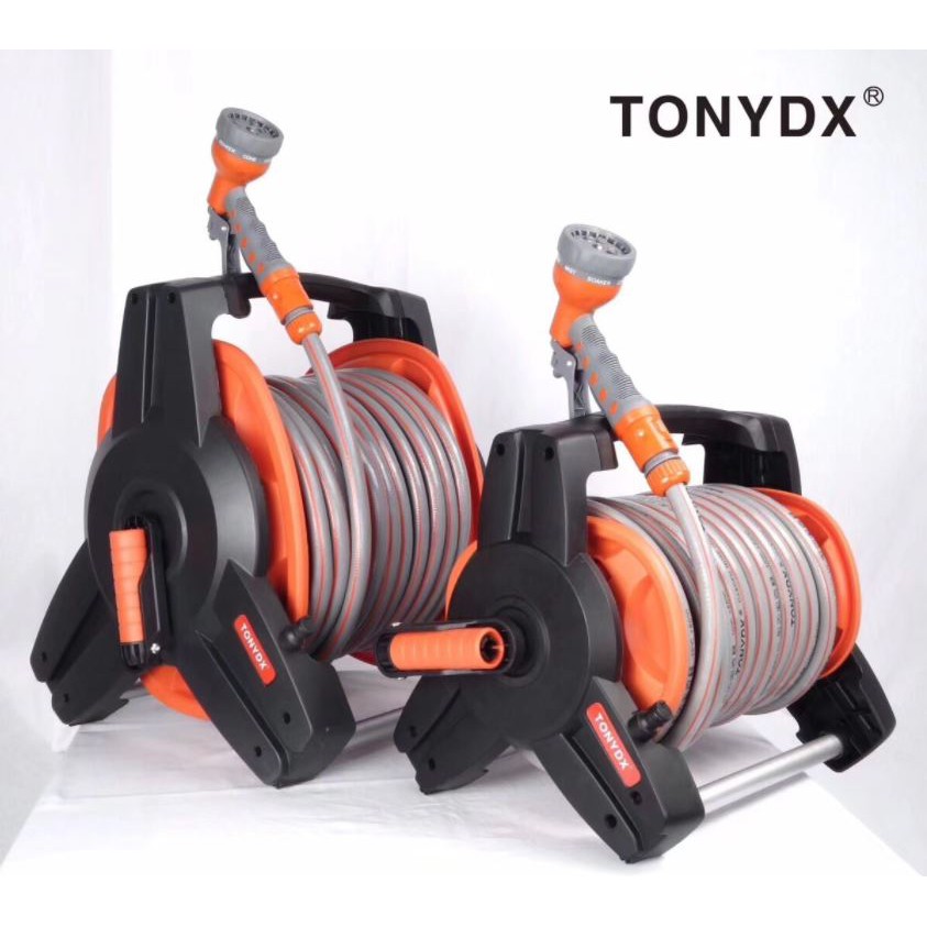 Bộ Khung Cuộn Dây Tưới Cây,Rửa Xe Dài 25 - 30 Mét,Full phụ kiện, Mua về gắn là sài