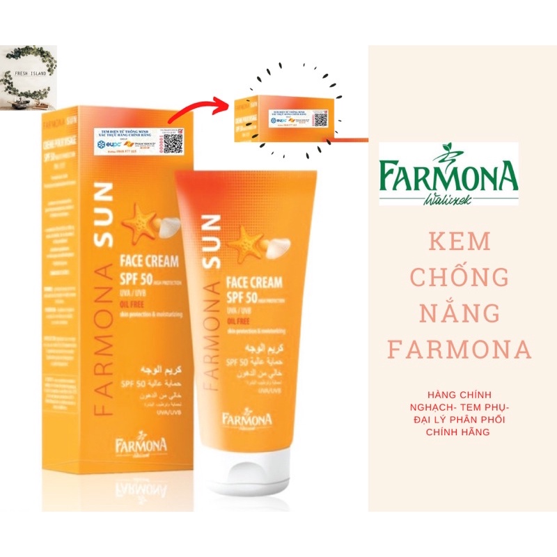 [CHÍNH NGHẠCH, CÓ TEM] Kem Chống Nắng Farmona Sun SPF50 kiềm dầu 50ml