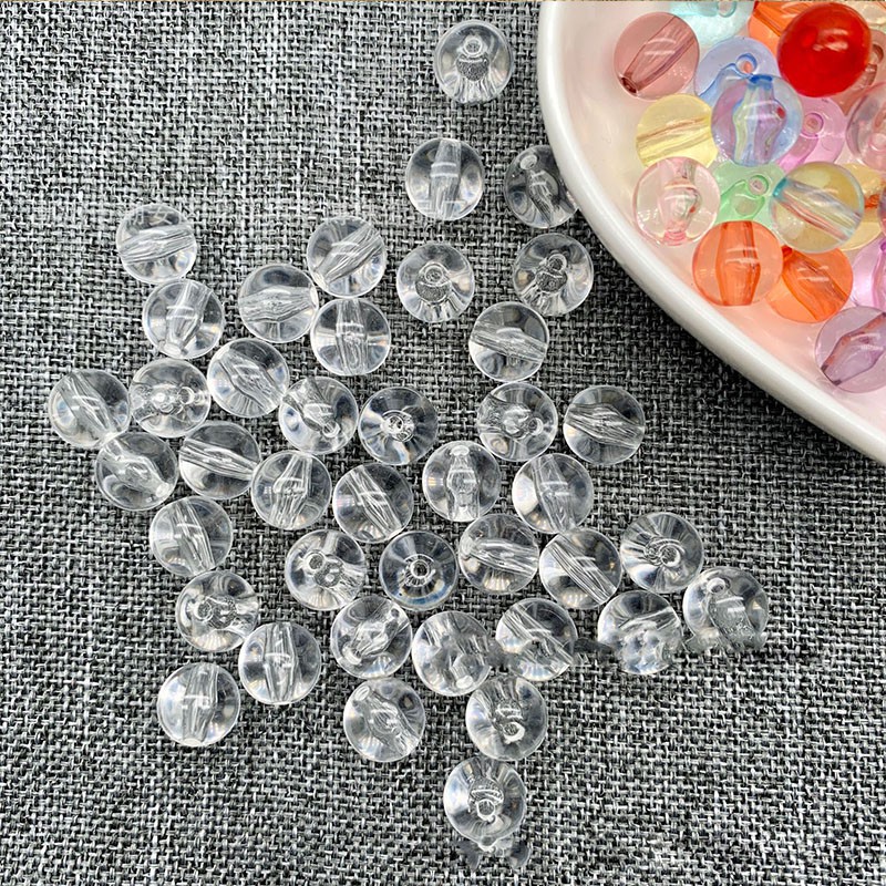 Set 100 Hạt Xâu Chuỗi Bằng acrylic Trong Suốt 8mm Dùng Làm Trang Sức diy