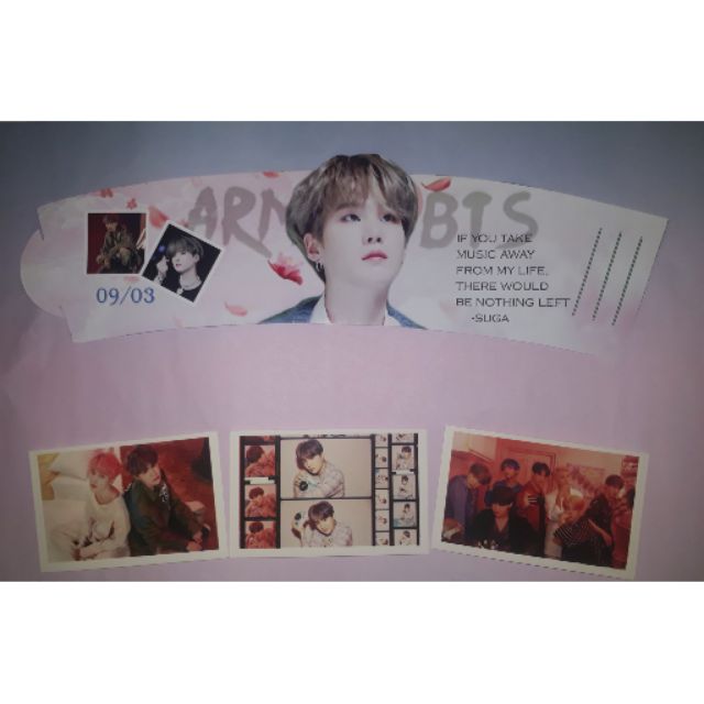 [SET CUP VÀ CARD BTS SUGA]  giấy ảnh bts