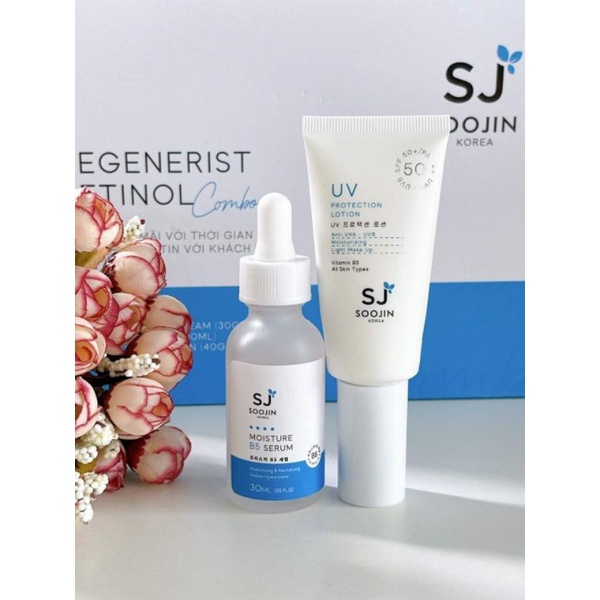 Bộ serum trắng da b5, mờ thâm se khít LCL căng bóng đá,kem chống nắng nâng tone da