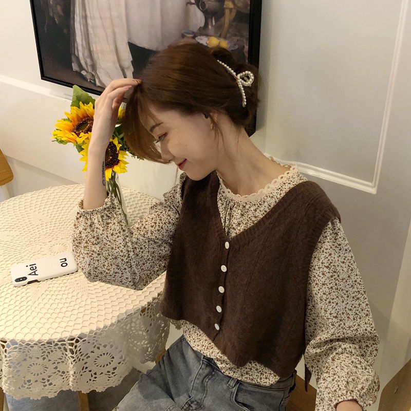 Áo cardigan không tay dệt kim cổ V phong cách Hàn Quốc 2020