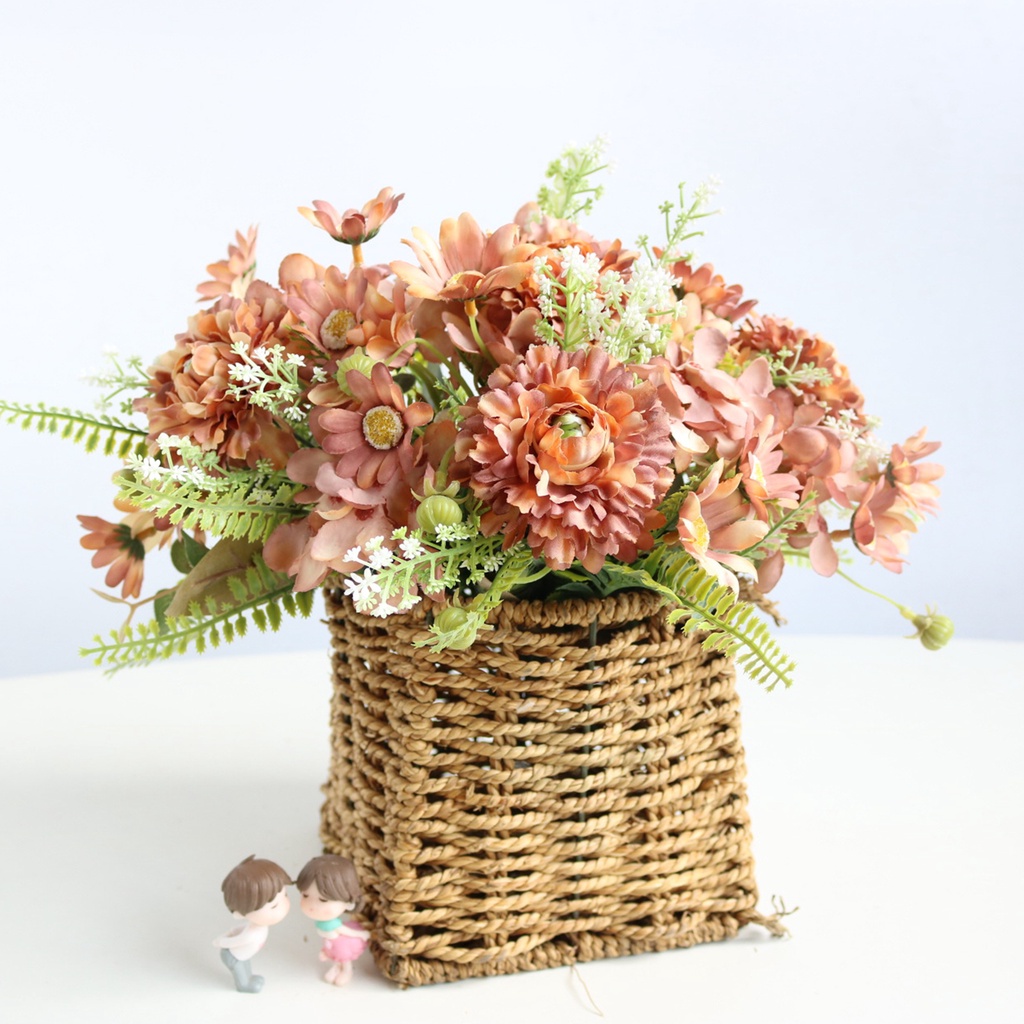 (Bất Ngờ) Hoa Cẩm Tú Cầu Giả Không Phai Màu Trang Trí Tiệc Tùng