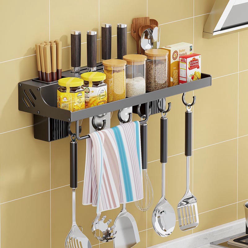 Giá Treo Đồ Nhà Bếp Kệ Cài Dao Kéo Đa Năng Dán Tường Không Cần Khoan Chất Liệu Kim Loại Sơn Tĩnh Điện Không Rỉ