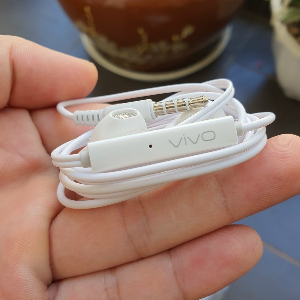 Tai nghe VIVO cao cấp loại 1, chân tròn (jack) 3.5mm có Micro đàm thoại, điều chỉnh âm lượng - (mã TA11)