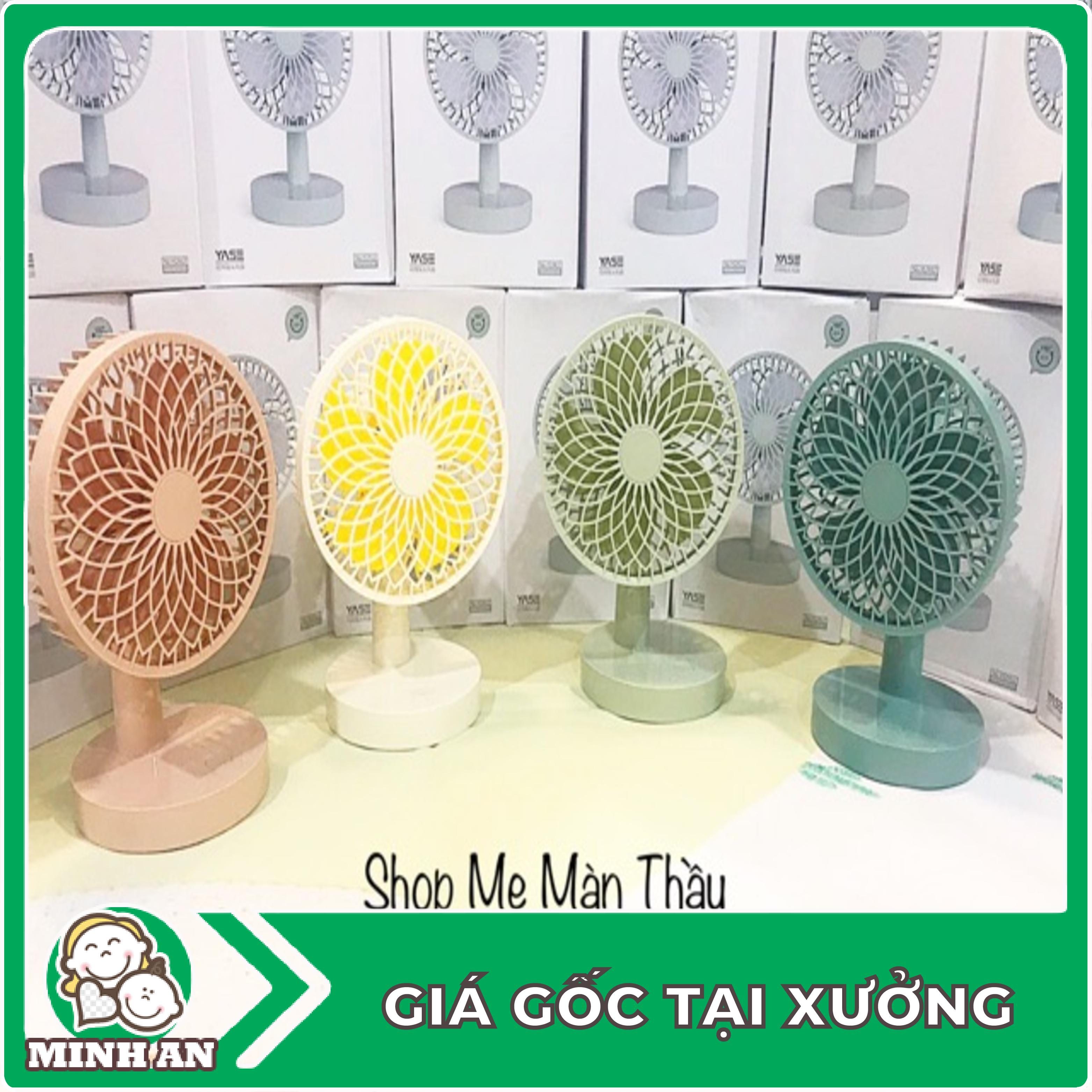 Quạt sạc tích điện để bàn mini tự động quay Yase