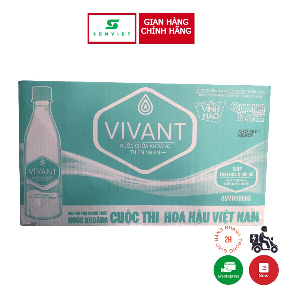 Thùng 24 chai Nước khoáng thiên nhiên Vivant 500ml chai