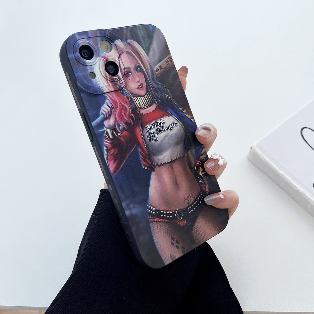Ốp Điện Thoại Chống Sốc Hình Cô Gái Harley Thời Trang Cho iPhone 14 / 13 / 12 / 11 / XS / 8P / 7P