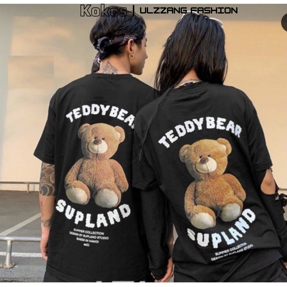 Áo thun gấu KOKOS Nam Nữ, áo phông cộc tay supland form rộng dáng dài tay lỡ unisex 21116