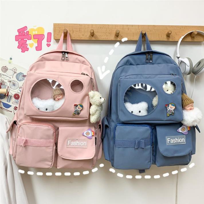 Balo nam nữ đi học chống thấm túi trong suốt giá rẻ (kèm sticker)  tuixinh5555 TRO265