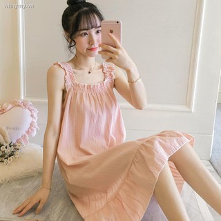 Đầm dây nữ cộc tay cổ tròn xếp ly thời trang hàn