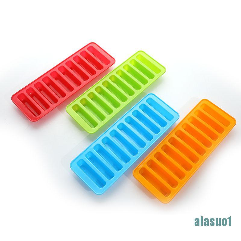 Khuôn silicon làm đá viên 10 ngăn hình dải dài DIY đa năng