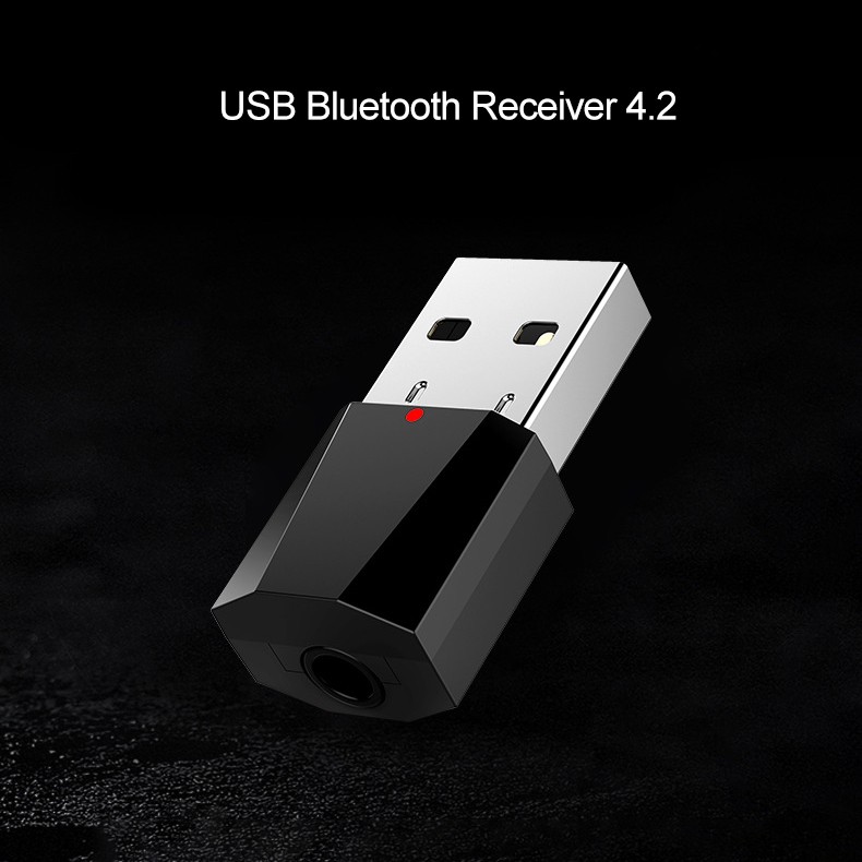 USB Bluetooth 4.2 Receiver Mini Audio Music Adapter Car kit with 3.5mm Cable