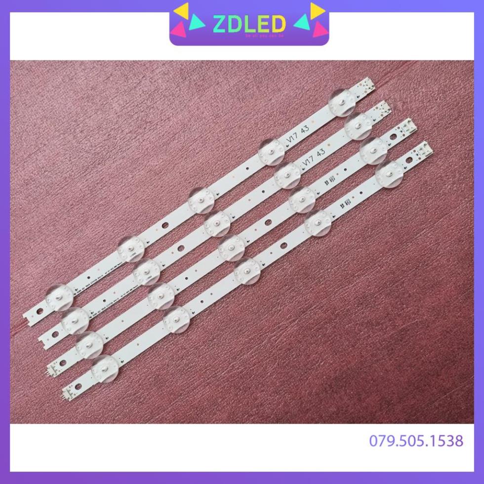 THANH LED TIVI LG 43UJ652T HÀNG MỚI 100% BỘ 2 THANH MỖI THANH 10 BÓNG 3V LG 43UJ 43&quot; V17 ART3 2867 Rev0.3 16916L-2867A 2