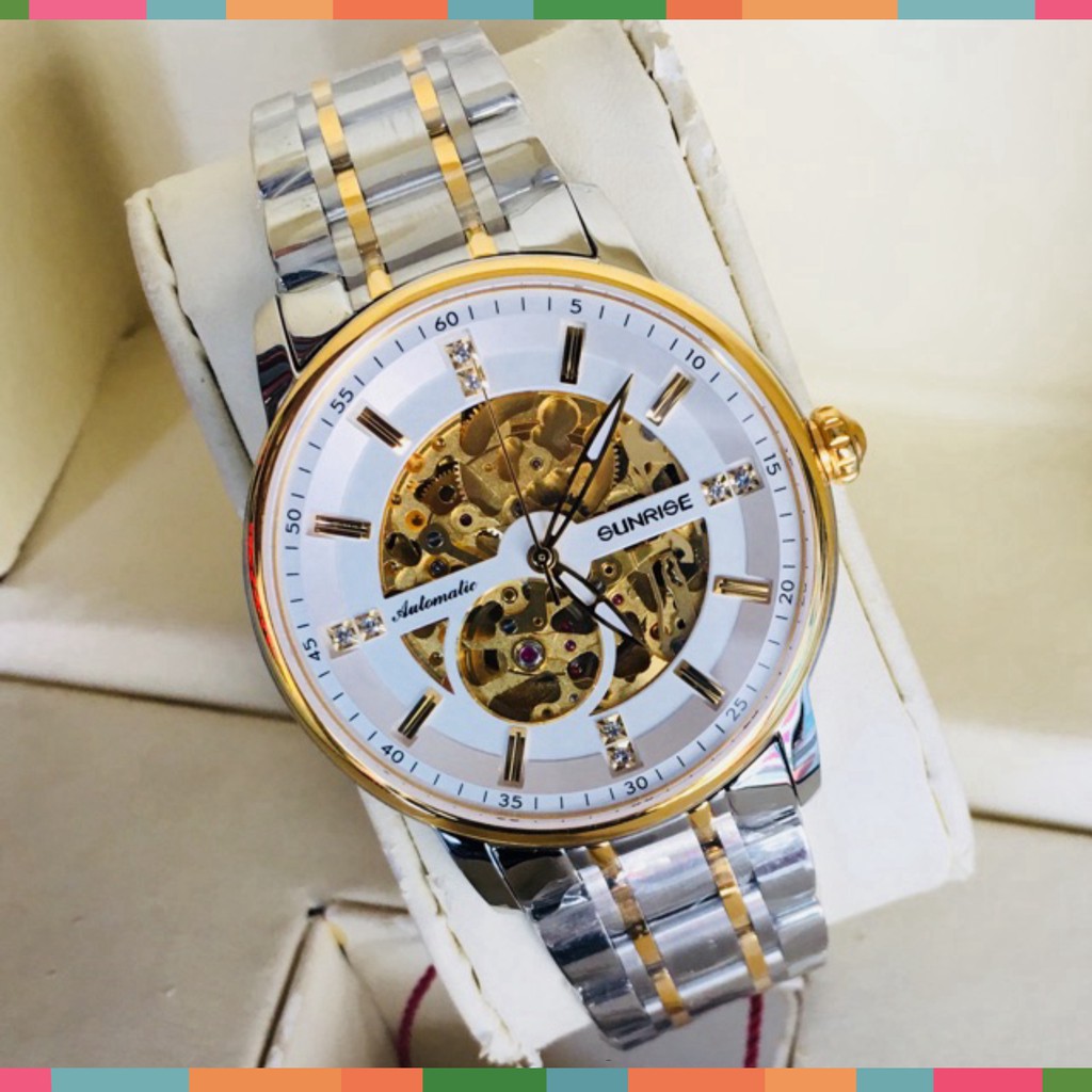 Đồng Hồ Nam Sunrise-7001SA SKELETON Lộ Máy Automatic Tự Động Chính Hãng Full Box