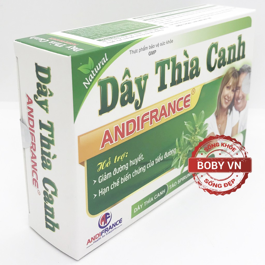 Dây thìa canh Andifrance hỗ trợ giảm đường huyết - Hộp 30 viên - Bobyvn