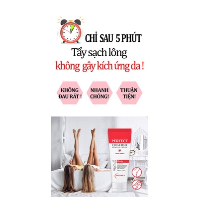 Kem Tẩy Lông  Kem Triệt Lông Dưỡng Trắng Da HOLIKEY PERFECT CLEAR HAIR REMOVAL CREAM  3W103