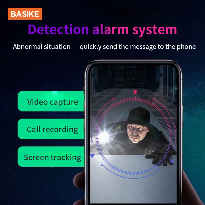 Camera BASIKE CMR02 Không Dây Xoay 360 ° Phát Hiện Chống Trộm Thông Minh Tương Thích Với Hệ Thống iOS Android