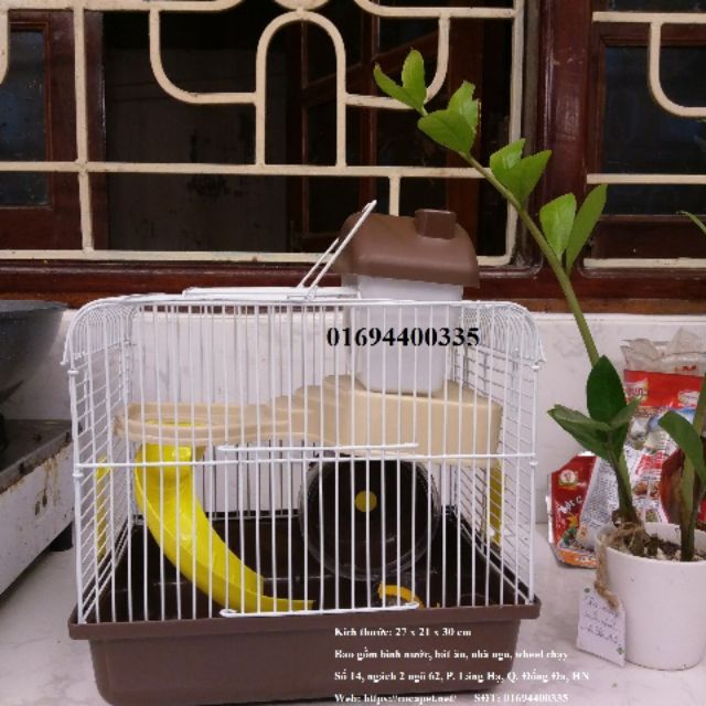 Combo lồng 2 tầng size lớn + full đồ nuôi hamster