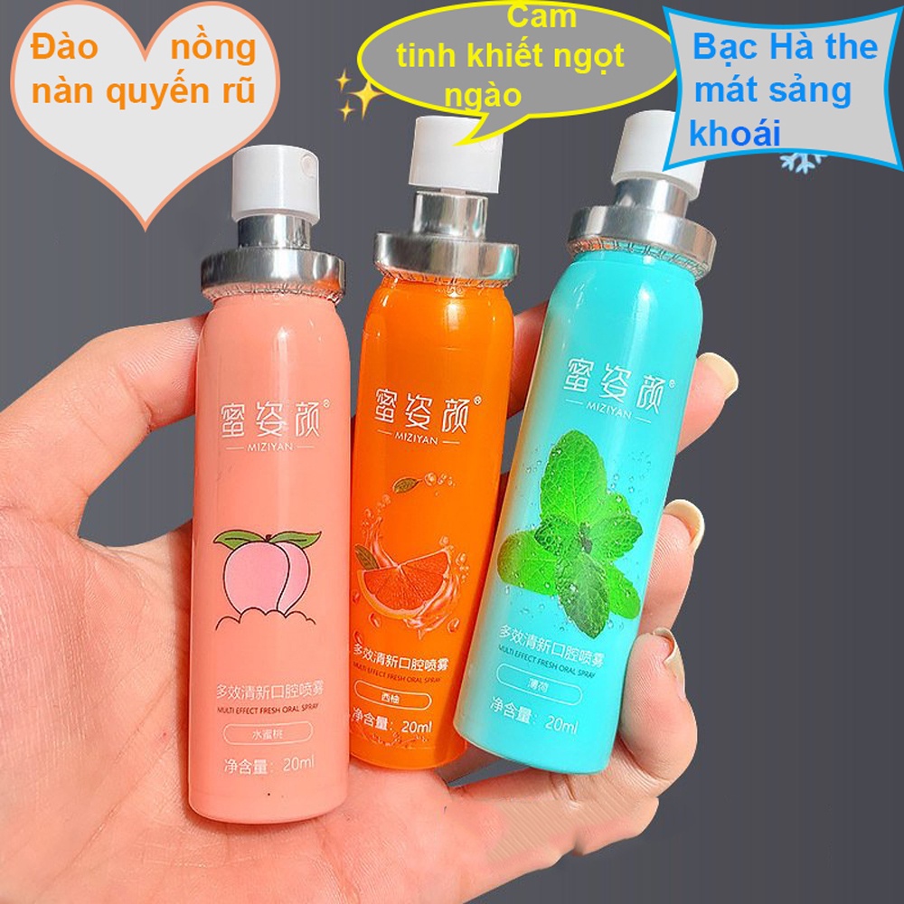 Xịt thơm miệng Miziyan 20 ml chiết xuất từ thảo dược hương thơm lâu an toàn cho người sử dụng