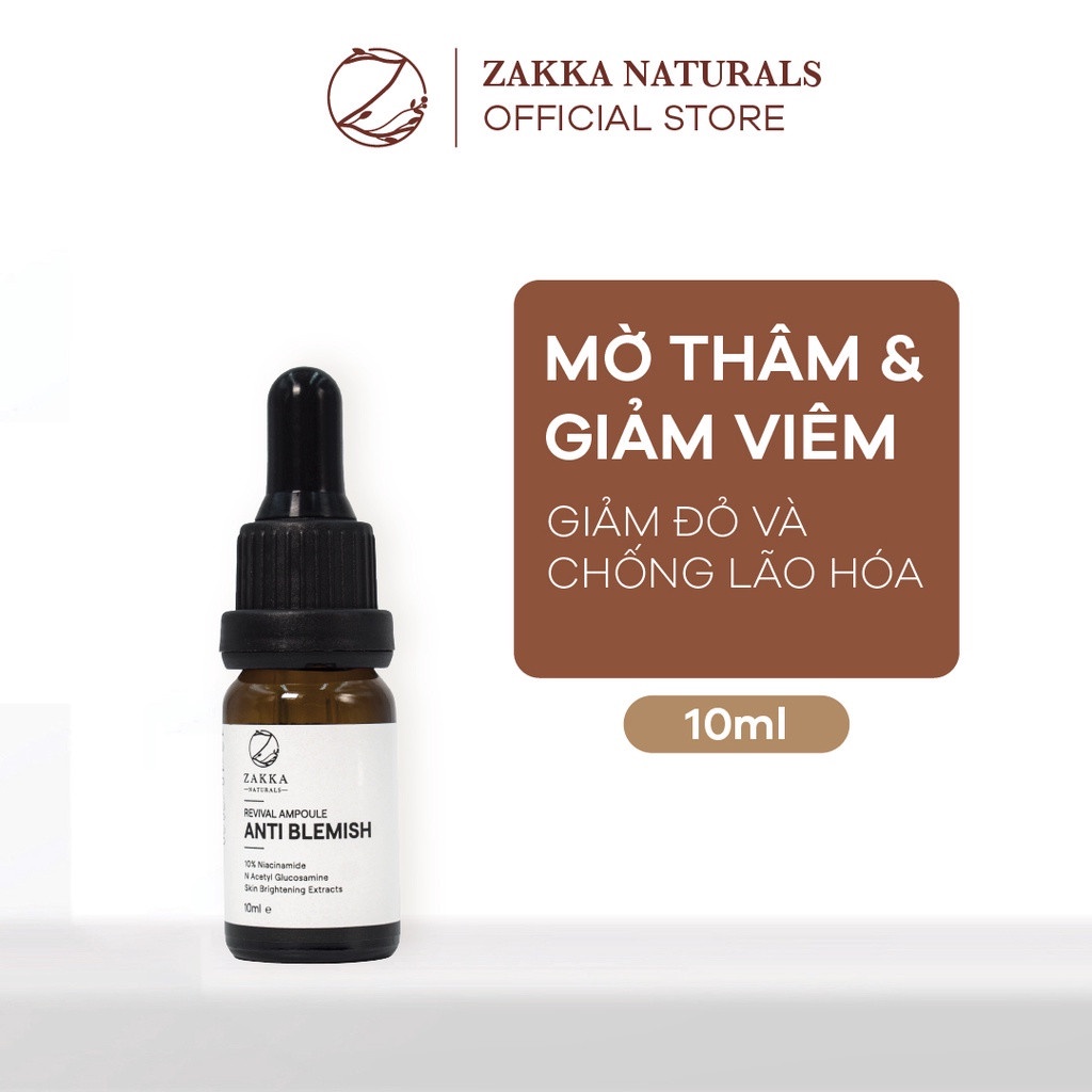 Tinh chất  Zakka Naturals Revival Ampoule Anti Blemish 10% Niacinamide + NAG 10ml